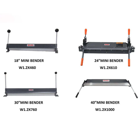 Portable 18-Inch Sheet Metal Brake For 18-Gauge Mild Steel, Adjustable 0-90 Degree Bend, mini benders comparison image