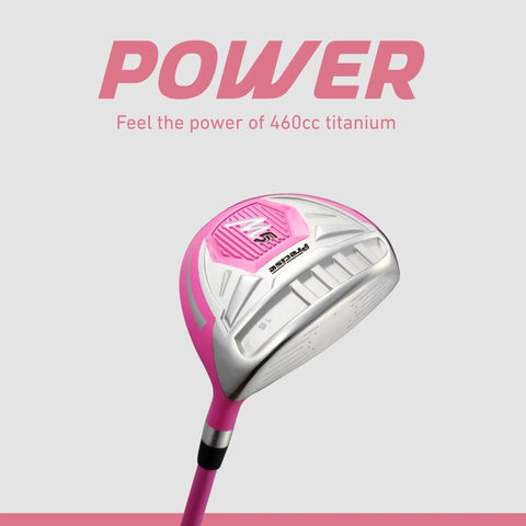 Ladies Left or Right Handed Golf Club Set For Regular And Petite Fits, 460cc Titanium Driver with pink finish