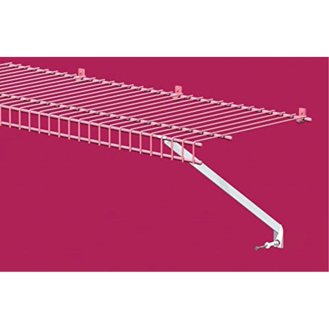 Wire Shelving Support Brackets For 16 Inch Deep Shelves, 12 Pack With Anchors And Pins For Easy Installation, White Finish For Closet And Garage Storage