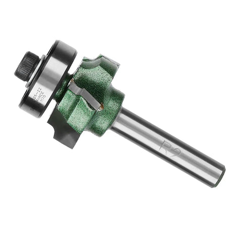Premium 4 Teeth Tungsten Steel Router Trimmer Bit For Smooth Woodworking, showing 1/4 inch shank and four sharpened edges.