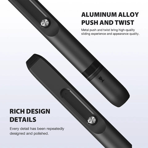VSGO Professional Lens Cleaning Pen, black aluminum alloy body with double-ended brush for camera lenses and glasses.