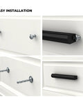 Installation steps for ten pack adjustable black cabinet drawer pulls from 2 to 8.8 inches hole spacing for cabinets and furniture.