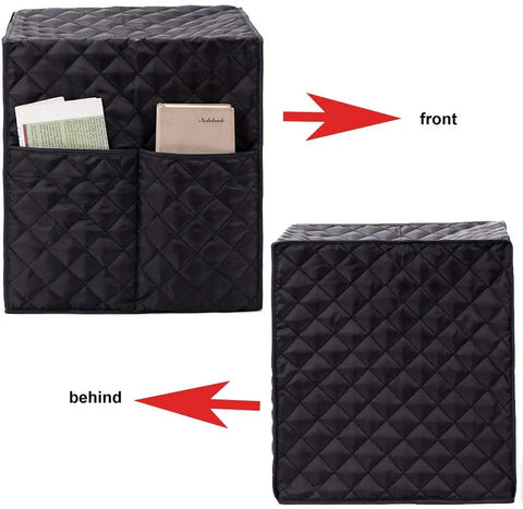 Waterproof Coffee Maker Cover For Keurig Single Serve Brewers, Dustproof No-Fuss Kitchen Protector, black cover with pockets