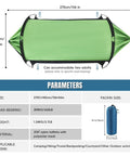 Top view of Double Camping Hammock With Mosquito Net Ultra Lightweight Portable 210T Nylon Rain And Sun Shield layout and dimensions
