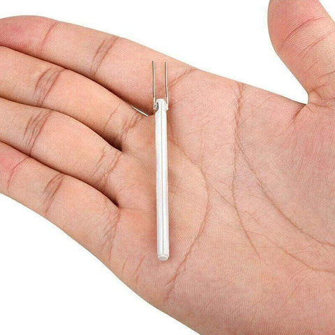 Soldering iron heater element, small cylindrical metal tube with two thin leads