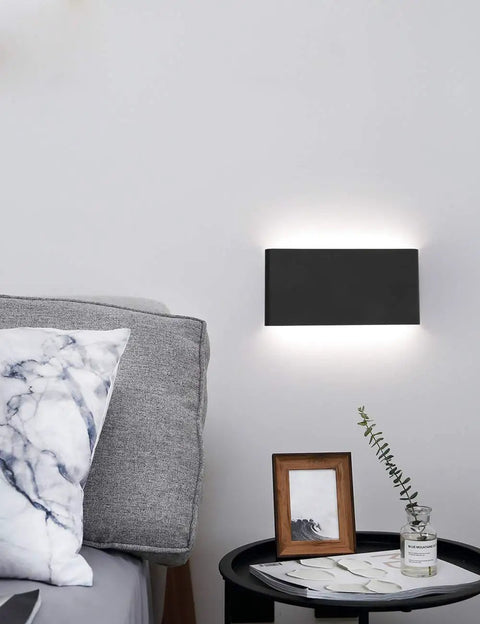 Black LED Wall Lamp For Hallway And Bedroom 10W Up And Down Sconce all metal aluminum housing 12 inch stairwell wall light