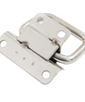 Close-up of 4 Piece Stainless Steel Foldable Chest Handle, 2 Inch, with four-hole mount for toolbox doors and chests, rust resistant.