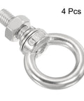 Heavy Duty Stainless Steel Eye Bolts Set Of 4 With Shoulder Ring Nuts And Washers For Lifting And Hanging Indoor Outdoor Use Rust Resistant