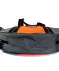 Heavy Duty Jumper Cable Organizer Bag That Straight Up Keeps Your EV Charging Cords Extension Lines And Tow Straps Snag Free With Zero Sweat Using A Secure Zipper And Sturdy Handle, gray and orange design.