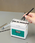 Mini Soldering Hot Plate for SMD Rework, Adjustable Temperature 50 to 400C with ESD Tweezers in Use, PID Control Displayed