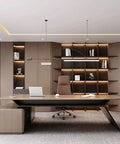 Top Tier Executive Computer Desk For Modern Home Office Workstation Featuring Rock Solid Build And Sleek Smooth Surface Game Changer Setup with a spacious design and modern decor.