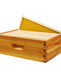 10 Frame Langstroth Medium Super Beehive Box Kit With Beeswax Dip Includes 10 Frames And Wax Foundations Yellow Unassembled