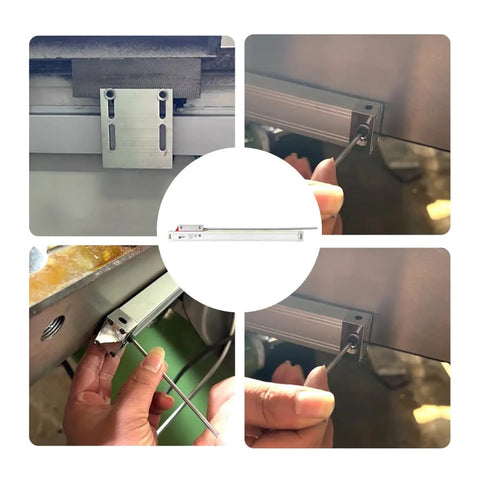 5V Precision Linear Scale Encoder With Stainless Steel Body 700mm Working Length Mounting Brackets At Both Ends LCD Readout