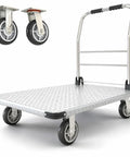Beefy 3000 Lbs Capacity Foldable Push Cart Dolly Moving Platform Hand Truck Heavy Duty Space Saving Collapsible Swivel Flatbed Wagon For Furniture And Luggage Lifting, aluminum deck, 4-inch wheels