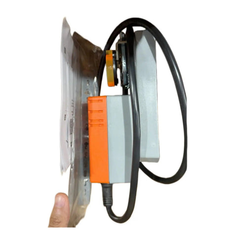 Heavy Duty High Speed Damper Actuator NMQ24ASR Electric Rotary Motorized Module for HVAC Zones, side view showing wiring.