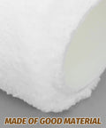 Close-up of Pro Grade White Fiber Paint Roller Sleeve For Walls With No Fuss Washable Refill Design, showcasing smooth texture and durable core.
