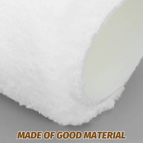 Close-up of Pro Grade White Fiber Paint Roller Sleeve For Walls With No Fuss Washable Refill Design, showcasing smooth texture and durable core.
