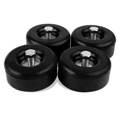 Beefy Heavy Duty Rubber Anti Vibration Feet 1 Inch High By 2.5 Inch Diameter 4 Pack Black For Trailer Bumpers Generators