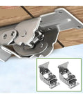 Heavy-Duty Folding Table Leg Hinge With 180-Degree Self-Locking Mechanism attached to wooden surface