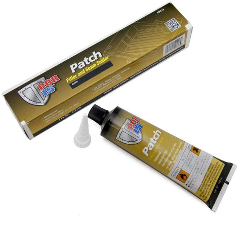 Black Heavy Duty Filler And Seam Sealer Tube 4 Oz Superior Adhesive Patching Material For Holes Cracks In Steel Wood Plastic Strengthens Weakened Metal Straight Up Dead Nuts Formula in packaging with applicator tip.