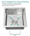 Undermount 18 Inch Bar And Prep Sink With Single Bowl, 18 Gauge T304 Stainless Steel, Quiet Sound Dampening, Rust Resistant