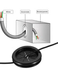 Illustration showing 4 Pack Heavy Duty Rubber Grommets For Wiring, 2 Inch Black Firewall Plug Insert for cable protection.