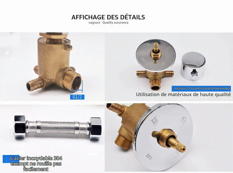 Four Way Brass Shower Valve With G Half Inch Threads and versatile two three or four outlet config with chrome finish