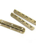 Bronze 65mm Long Folding Hinge Set For Wooden Boxes And Cabinets, 20 Pcs 180 Degree Hinges With Screws, Iron Construction shown in detail