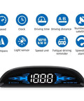 Smart GPS Head Up Display With Anti Glare Hd Screen For Chevrolet Volt Bolt Ev Blazer Ev shows speed, clock, driving distance, and other features.