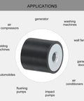 4 Pack 20x20mm M6 Female Thread Rubber Mounts Vibration Isolators Anti Vibration Pads Silent Block Bases for compressors and pumps
