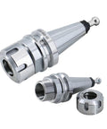 Bulletproof BT30 ISO30 Dynamic Balance Tool Holder With ER16 ER20 ER25 ER32 Nuts For CNC Milling Centers in shiny silver finish.