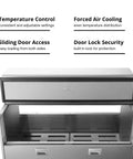 Rock Solid Double Sided Milk Cooler Built Tough For School Cafeterias Featuring Slick Sliding Doors And Premium Stainless Steel Construction with visible features.