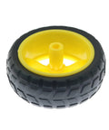 Four Pack 68mm TT Motor Hub Replacement DIY Kit For Smart Robots And RC Cars Rubber Tires For Smart Cars Scale 1 48 Gearbox RC Chassis Spare Parts For Distance Measurement And Speed Yellow Black