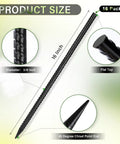Product size diagram showing 16 Inch Heavy Duty Rebar Stakes Set Of 16 Ground Anchors with chisel point and flat top.