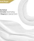 Lux Velvet Stanchion Rope White With Gold Hooks Five Foot Crowd Control Barrier For VIP Parties And Event Decor detail