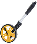 Measuring Wheel 0-9999.9m Digital Display for Construction Worker with yellow wheel and adjustable handle.