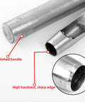 Close-up of 7 Piece Hollow Punch Set With Round Holes From 0.5mm To 5mm For Leather Craft Watch Bands showing polished handle and sharp edge.