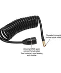 Hella Flexible Car Air Pump Extension Hose 9.84 Feet PS20 Female Plug Inflator Tube coiled design for tire nozzle connection.
