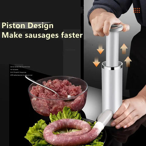 2 In 1 Vertical Sausage Stuffer And Meatball Maker Kit For Home And Small Business Use, Manual Sausage Press With Dual Tubes