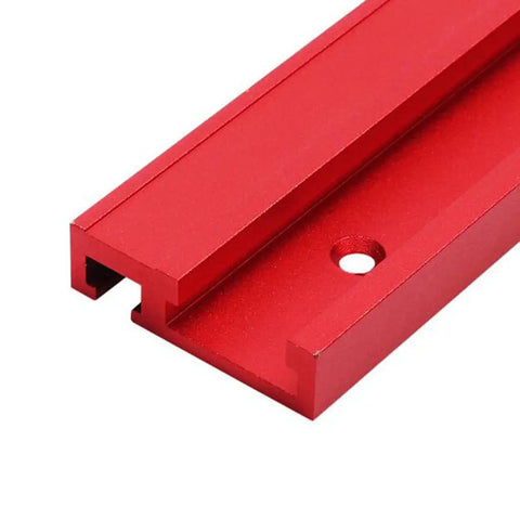 Premium Red Aluminum 600mm T Slot Miter Track With Scale For Precise Woodworking and DIY Projects, showcasing a close-up of the durable track.