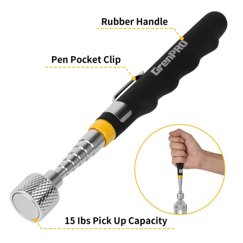 Rollin Magnetic Sweeper With Wheels And Telescoping Handle, 8.8 Lb Pull, Magnetic Pickup Tool, 2 Pack For Construction Workshop Garage And Yard Cleanup