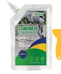 Concrete Crack Filler Self Leveling Sealant For Garages And Patios Deep Penetrating Hairline Repair Kit in a 500g pouch with scraper.