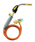 Self Ignition Propane Soldering Torch With Mapp Gas Brass Head Adjustable Swirl Flame One Touch Ignition 5ft Hose Belt Hook