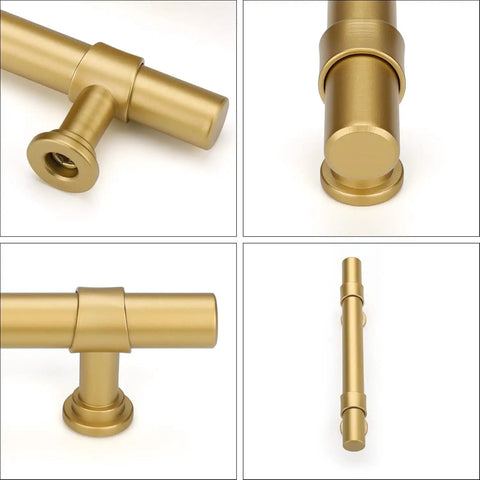 15 Pack Three And Three Quarters Inch Hole Center Gold Cabinet Handles Brushed Brass Drawer Pulls For Kitchen Cabinets And Dressers
