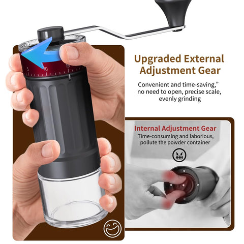 Portable Coffee Grinder With 40 External Grind Settings Ceramic Conical Burrs 25g Capacity Double Bearing For Espresso French Press And Pour Over External Adjustment For Precise Coarseness Pro Grade Barista Ready