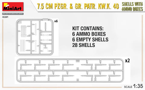 1:35 Scale Pzgr And KwK 40 Shells And Ammo Boxes Plastic Model Kit Not A Toy, Detailed Military Diorama Accessories In Various Colors