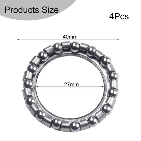 Grab Top Tier 4Pcs E-Bike Steering Bearings With Hard Chrome Steel Build For Rock Solid Durability And Smooth Rides. These High Performance Balls Measure Exactly 40X27mm To Fit Perfectly On Your Ride. Get Premium Quality Parts That Are Built Tough To. 4-piece 40x27mm e-bike steering bearing shown with hard chrome steel finish
