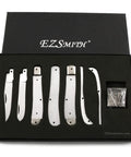 Lineman Trapper Knife Making Kit For DIY Folding Slip Joint Dual Blade 440C Cryogenic Treated Blades Parts Kit in gift box.
