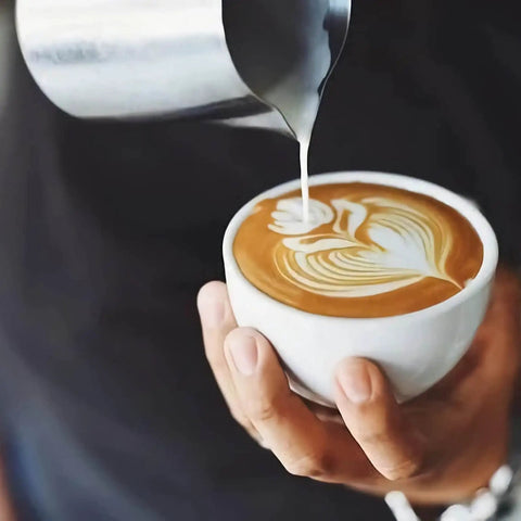 Latte art with Stainless Steel Milk Frothing Pitcher 12 Oz 350ml For Latte Art And Creamy Foam, Espresso Machine Accessory