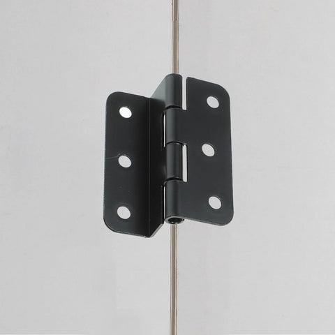 Toddmomy black iron cabinet hinge, box hinge with six mounting holes (three per leaf)